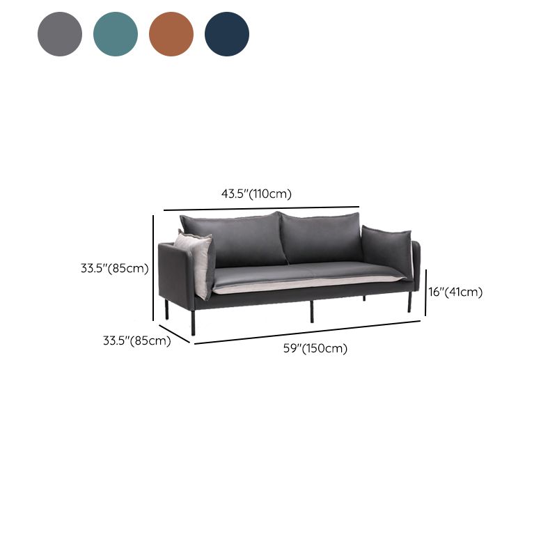 Nordic Style Ledersofa Quadrat -Tuftedofa für Wohnzimmer
