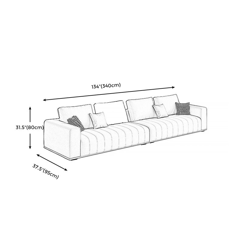 Transitional Modern Cushions Sofa 31.5"High Square Arm Sofa, Beige Clearhalo 'furn' 'furn_sectionals' 'Furniture' 'furniture_sectionals' 'kitchen' 'kitchen_sectionals' 'Living Room Furniture' 'Sectionals' 1200x1200_c10c65b6-d55d-4bb2-95d5-2e605c84ae09