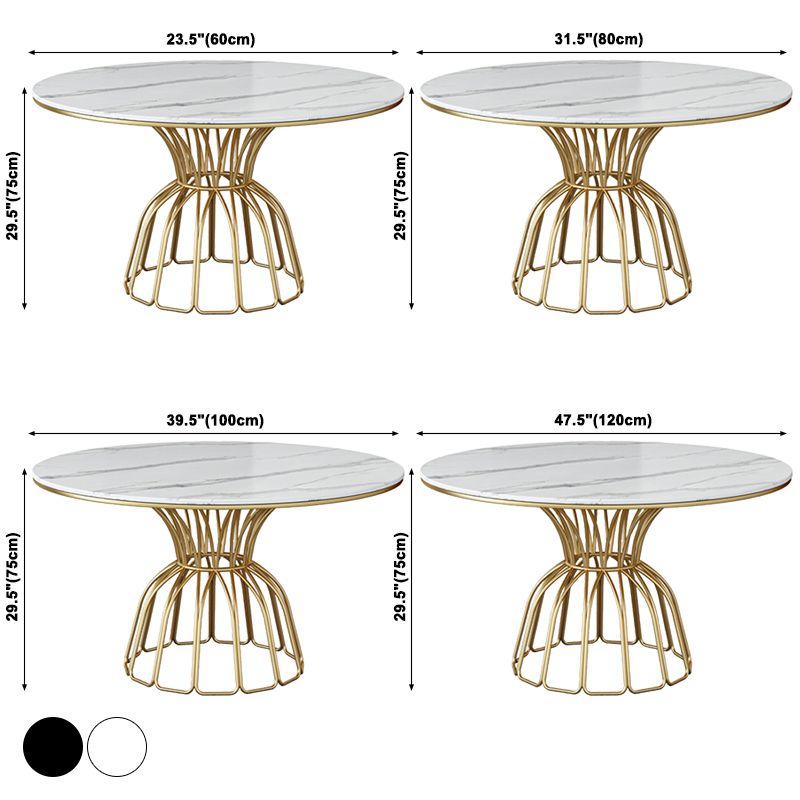 Contemporary Style Sintered Stone Dining Table Single Pedestal Base Round Table for Home Clearhalo ' dining_table' 'Dining Tables & Seating' 'Dining Tables' 'furn' 'furn_dining_table' 'Furniture' 'furniture_dining_table' 'Kitchen & Dining Furniture' 'kitchen&dining_furn' 'kitchen' 'kitchen_dining_table' 1200x1200_c10d0a3b-23a7-4356-9b29-01ad9073fdce