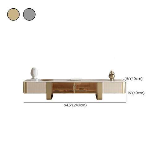 Console TV in pietra moderna console chiusura di stoccaggio medio TV con porte per soggiorno