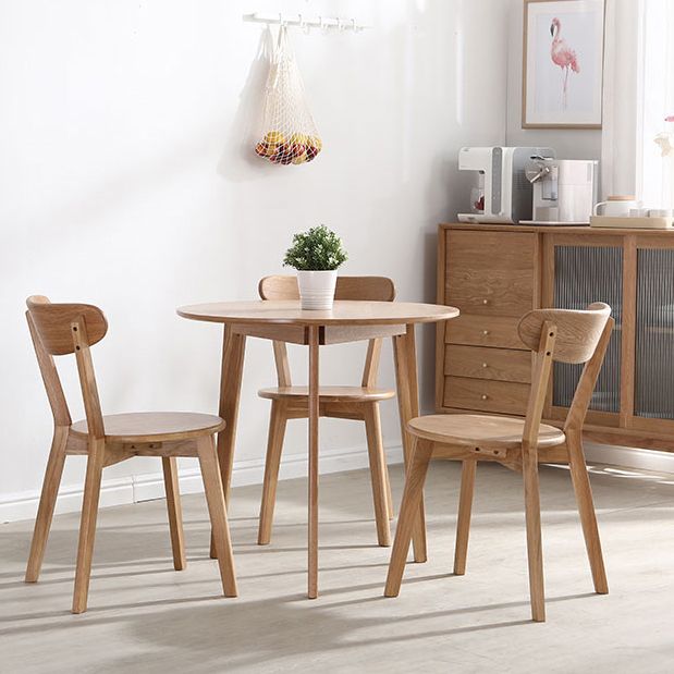 Round Tripod Base Dining Site Table Contemporary Dinette Table with Solid Wood Clearhalo ' dining_table' 'Dining Tables & Seating' 'Dining Tables' 'furn' 'furn_dining_table' 'Furniture' 'furniture_dining_table' 'Kitchen & Dining Furniture' 'kitchen&dining_furn' 'kitchen' 'kitchen_dining_table' 1200x1200_c10e3cb4-1a7f-4cce-bb24-1e6bb85c57e2