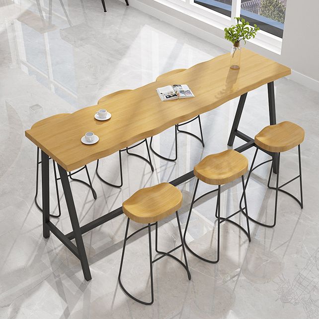 Modern Rectangle Pub Dining Set 1/2/4/7 Pieces Trestle Indoor Counter Height Set Clearhalo 'Bar Furniture' 'furn' 'furn_home_bar_bar_sets' 'Furniture' 'Home Bars & Bar Sets' 'home_bar_bar_sets' 'Kitchen & Dining Furniture' 1200x1200_c10f5e20-c5ea-4c25-a61e-353b4e5bec38
