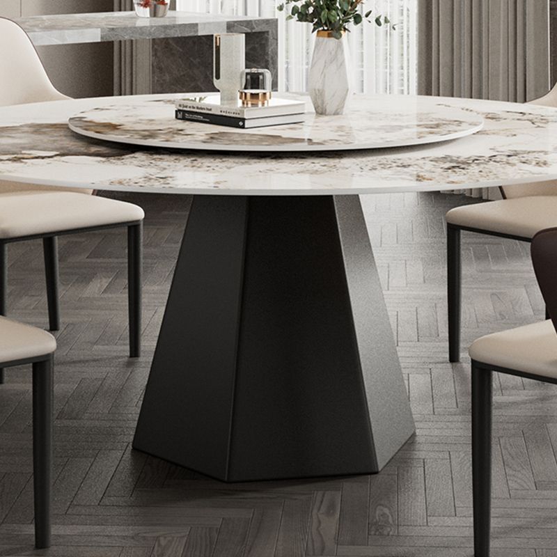 Round Dining Table Set 1/5/7 Pieces with Metal Base Kitchen Furniture Set