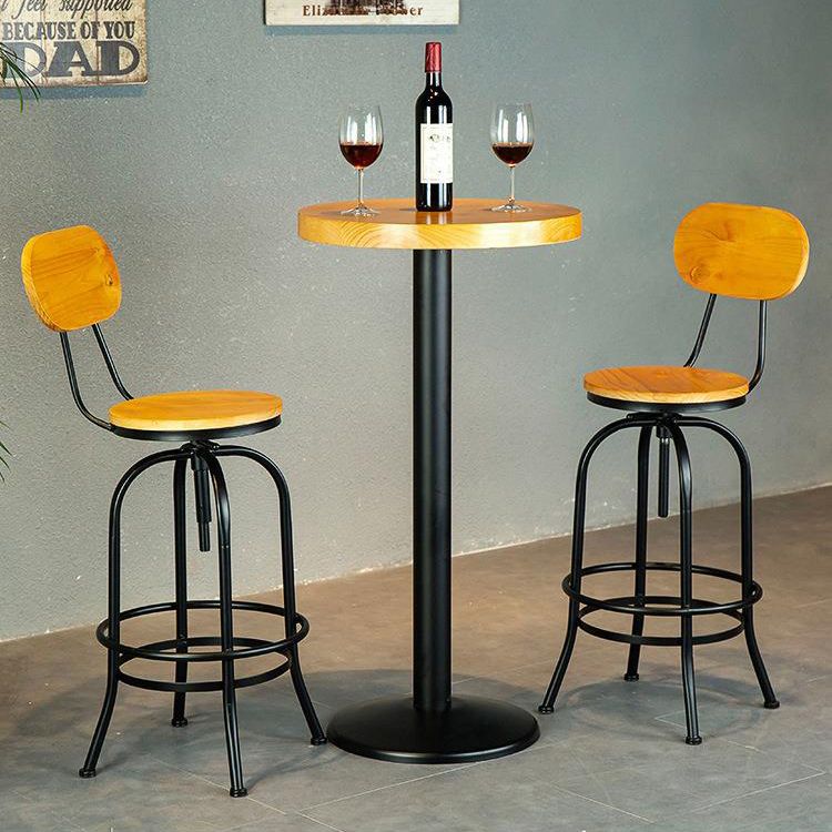 1/2/3 Pieces Industrial Style Round Bar Table Set Solid Wood Bistro Set Clearhalo 'Bar Furniture' 'furn' 'furn_home_bar_bar_sets' 'Furniture' 'Home Bars & Bar Sets' 'home_bar_bar_sets' 'Kitchen & Dining Furniture' 1200x1200_c1132b0c-6f8c-4f38-9cda-7d8ebdd1eed9