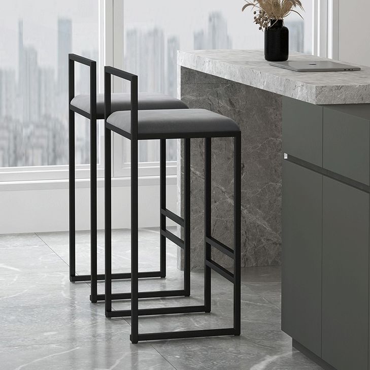 Contemporary Matte Finish Velvet Bar Stool Jewelry Shop Footrest Stool Clearhalo 'Bar Furniture' 'Bar Stools' 'bar_stools' 'Furniture' 'furniture_bar_stools' 'Kitchen & Dining Furniture' 1200x1200_c1135d0b-050b-4fb9-9630-75175ef4a982
