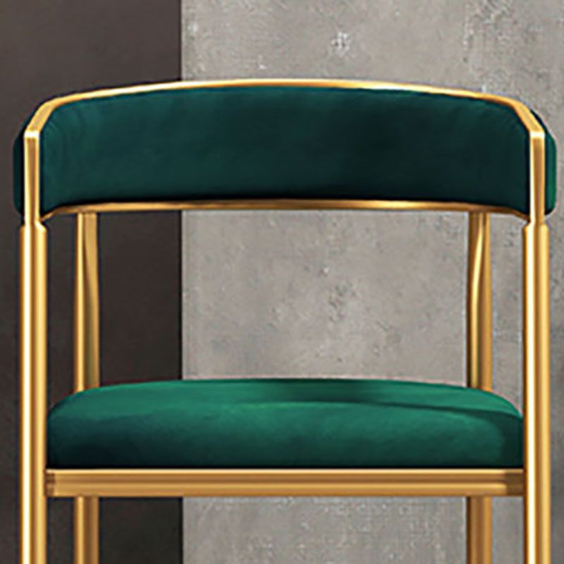 Glam Gold Metal Arm Chair Open Back Dining Side Chair with Upholstered Clearhalo 'Dining Chairs' 'Dining Tables & Seating' 'dining_chair' 'furn' 'furn_dining_chair' 'Furniture' 'furniture_dining_chair' 'Kitchen & Dining Furniture' 1200x1200_c1138088-5cef-4f7b-95cc-3bf880450e9f