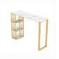 White Glam Style Bar Table in Faux Marble Living Room Bar Table Clearhalo 'Bar Furniture' 'Bar Tables' 'bar_tables' 'furn' 'furn_bar_tables' 'Furniture' 'furniture_bar_tables' 'Kitchen & Dining Furniture' 1200x1200_c11601ba-3d42-46ed-8e8a-c3671d76cb9a