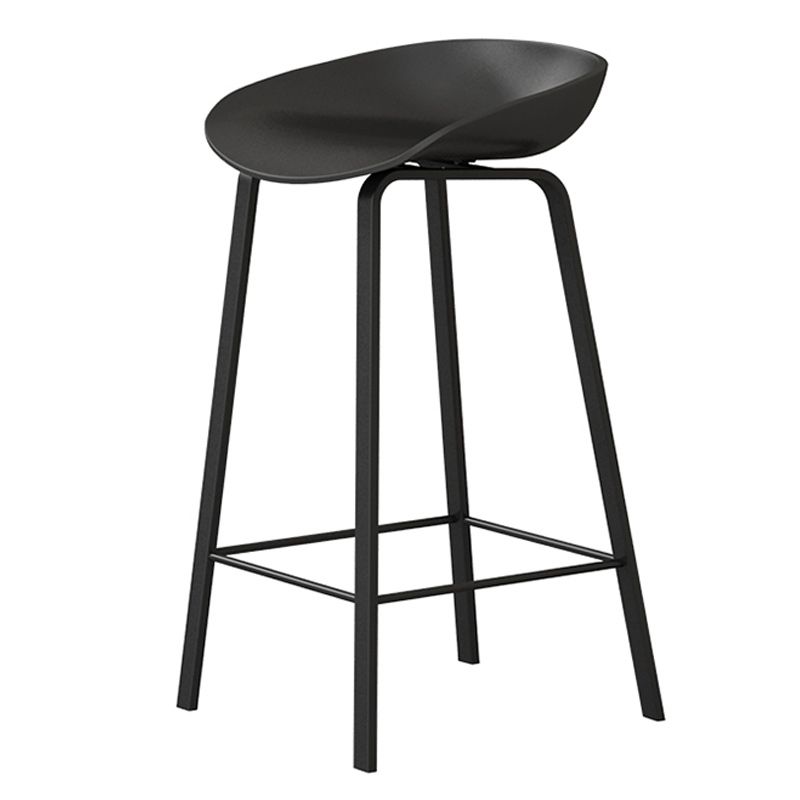Modern Backrest Armless Counter Stool Plastic Bar Stool with Metal 4 Legs Clearhalo 'Bar Furniture' 'Bar Stools' 'bar_stools' 'furn' 'furn_bar_stools' 'Furniture' 'Kitchen & Dining Furniture' 1200x1200_c1176f2e-ec42-4fb5-a764-c6a2be5daa90