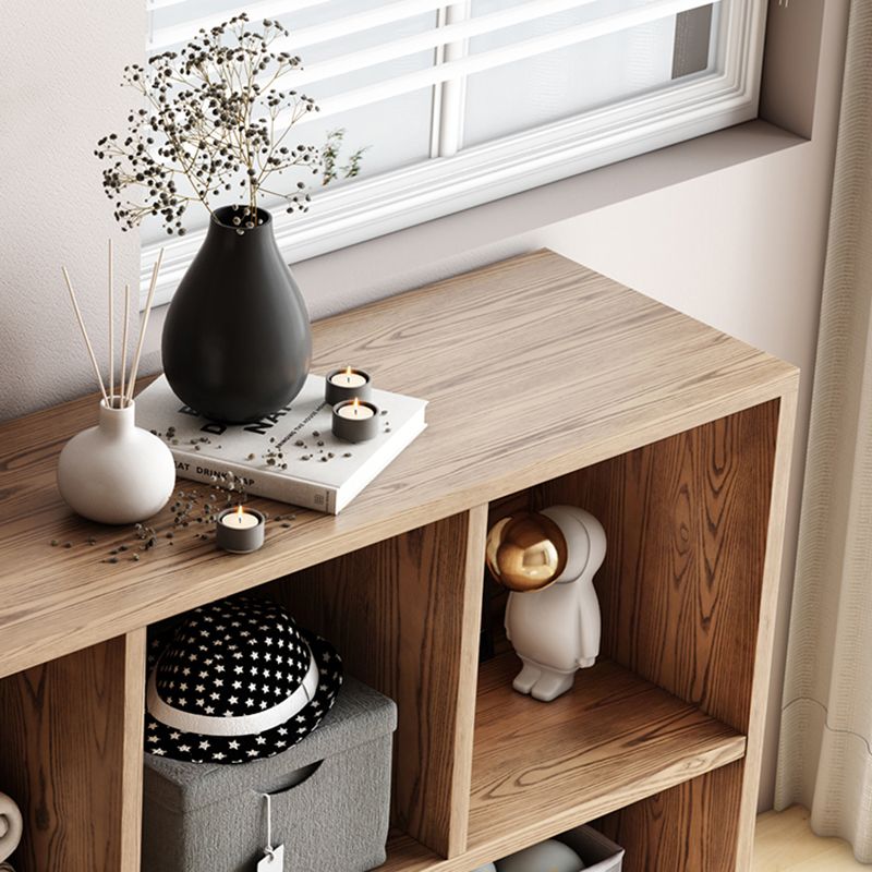 Contemporary Wooden Bookcase Standard Natural Bookshelf with Shelves