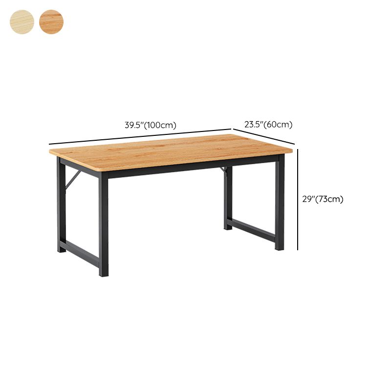 Contemporary Wooden Office Desk Sled Base Writing Desk with Steel Legs Clearhalo 'furn' 'furn_office_desk' 'Furniture' 'Office Desks' 'Office Furniture' 'office_desk' 1200x1200_c11a14b9-7d88-4a81-b798-5f0130ad6a09