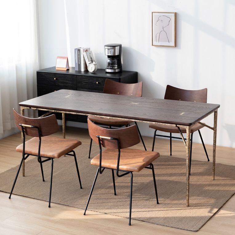 Traditional Luxury Rectangle 4 Legs Dining Site Table Solid Wood Dinette Table Clearhalo ' dining_table' 'Dining Tables & Seating' 'Dining Tables' 'furn' 'furn_dining_table' 'Furniture' 'furniture_dining_table' 'Kitchen & Dining Furniture' 'kitchen&dining_furn' 'kitchen' 'kitchen_dining_table' 1200x1200_c11a1fb7-04af-4d46-be0f-0d6489cfa464