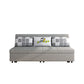 Tissu contemporain futon et matelas, canapé-lit de stockage en gris