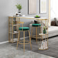 Glam Style Bar Table Stone Pub Table with Iron Shelf for Dining Room, Only Table Clearhalo 'Bar Furniture' 'Bar Tables' 'bar_tables' 'Furniture' 'furniture_bar_tables' 'Kitchen & Dining Furniture' 1200x1200_c11dfbd9-b300-4b38-8093-2d635acc0fb5