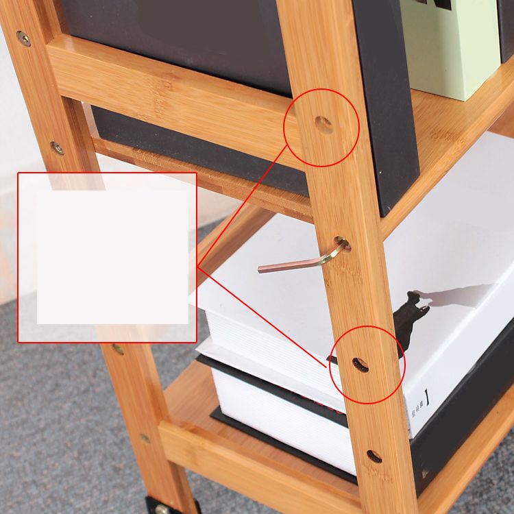 Wooden Bamboo Bookcase 9" Wide with Rectangular Shelves Bookshelf for Study Room