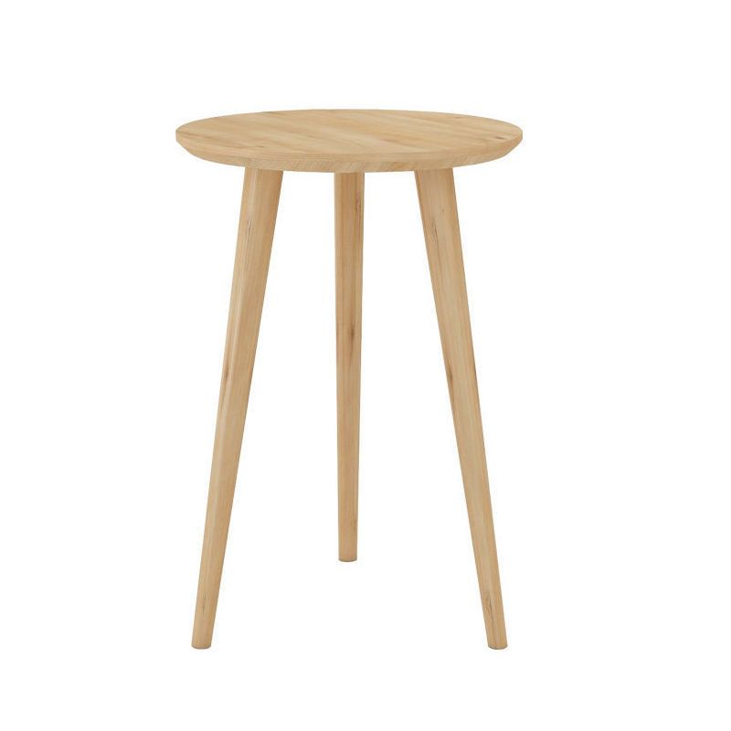 Solid Wood Nordic 3 Legs Side Table Natural/White Round End Table Clearhalo 'Coffee & Accent Tables' 'End & Side Tables' 'end_side_table' 'end_side_tables' 'furn' 'furn_end_side_tables' 'Furniture' 'furniture_end_side_table' 'Living Room Furniture' 1200x1200_c12040a1-ba9a-4775-8b29-f75ea35a14ea