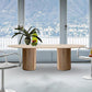 Pine Solid Wood Table Simplicity Dining Table Oval for Kitchen Home with Double Pedestal Clearhalo ' dining_table' 'Dining Tables & Seating' 'Dining Tables' 'furn' 'furn_dining_table' 'Furniture' 'furniture_dining_table' 'Kitchen & Dining Furniture' 'kitchen&dining_furn' 'kitchen' 'kitchen_dining_table' 1200x1200_c1223314-2ee9-4db5-b5da-c8fdfc5b33f8