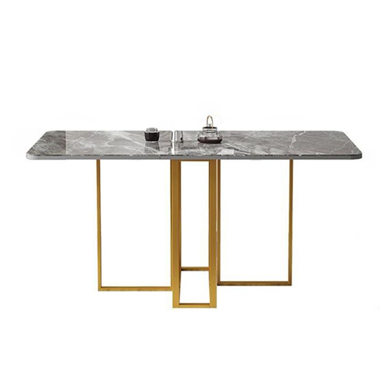 59'' Foldable Sintered Stone Top Kitchen Table Modern Rectangle Table with Trestle Base Clearhalo ' dining_table' 'Dining Tables & Seating' 'Dining Tables' 'furn' 'furn_dining_table' 'Furniture' 'furniture_dining_table' 'Kitchen & Dining Furniture' 'kitchen&dining_furn' 'kitchen' 'kitchen_dining_table' 1200x1200_c1246071-dc60-441b-bb35-10cf77782d59