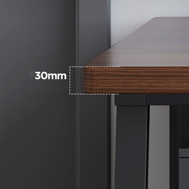 Scrivania rettangolare da ufficio in legno e scrivania in metallo, naturale