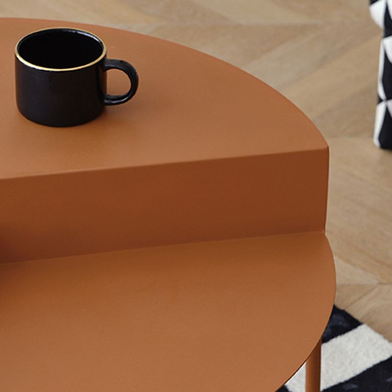 Geometric Metal Coffee Table Dia 27.6" 3 Legs Cocktail Table Clearhalo 'Coffee & Accent Tables' 'Coffee Tables' 'coffee_tables' 'furn' 'furn_coffee_tables' 'Furniture' 'Living Room Furniture' 1200x1200_c124d880-2454-4753-8f77-caab70940bf9