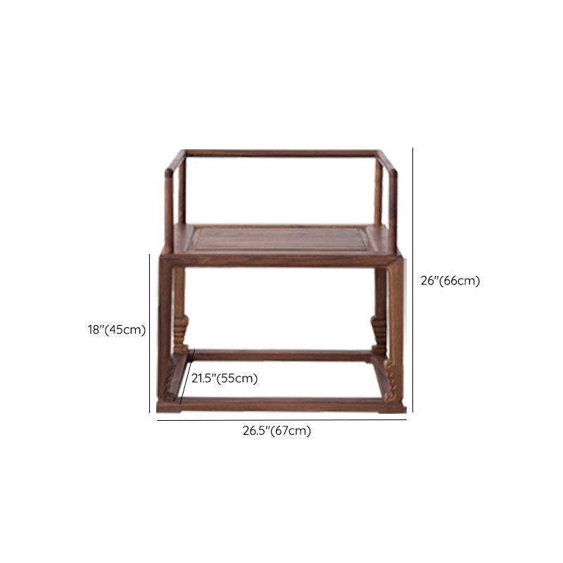 Traditional Style Dining Chair Wooden Open Back Arm Chair for Home