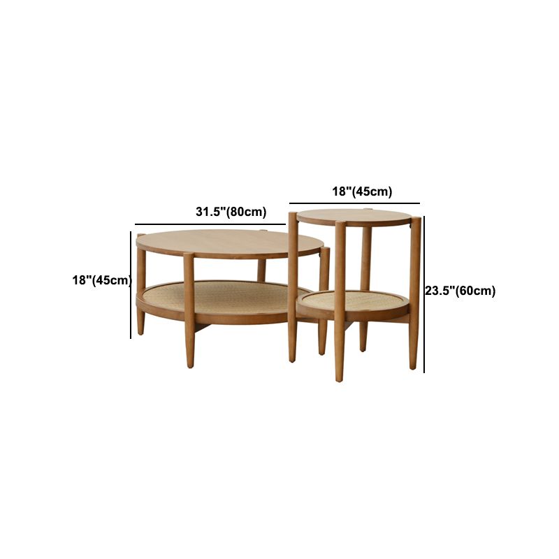North European Wood/Glass Top Coffee Table Natural Round Cocktail Table Clearhalo 'Coffee & Accent Tables' 'Coffee Tables' 'coffee_tables' 'furn' 'furn_coffee_tables' 'Furniture' 'Living Room Furniture' 1200x1200_c1255162-4ad7-413a-8a77-a411679236d1