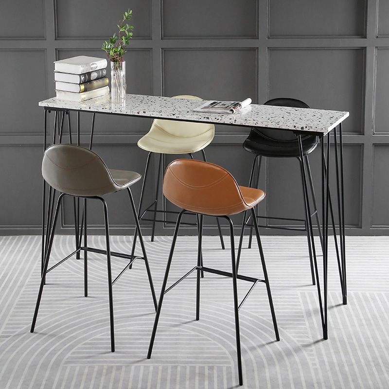 Contemporary Matte Finish Footrest Barstool Leather Home Stool Clearhalo 'Bar Furniture' 'Bar Stools' 'bar_stools' 'Furniture' 'furniture_bar_stools' 'Kitchen & Dining Furniture' 1200x1200_c1258b1a-f483-4cae-ae16-1f5b5620430f