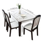 Traditional Style Marble Dining Set with White Fixed Table and 4 Black Legs Base Clearhalo 'Dining Room Sets' 'Dining Tables & Seating' 'dining_room_set' 'furn' 'furn_dining_room_set' 'Furniture' 'furniture_dining_room_set' 'Kitchen & Dining Furniture' 'kitchen&dining_furn' 'kitchen' 1200x1200_c125cfb8-6e6b-42a3-8c2e-7e2004915df6