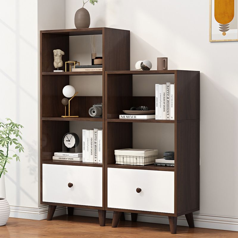 Contemporary Standard Book Shelf Engineered Wood Open Bookcase