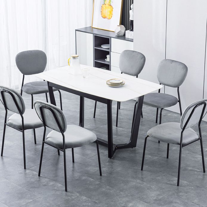 Contemporary Style Metal Dining Room Kitchen Chair Open Back Side Chairs Clearhalo ' kitchen&dining_furn' 'Dining Chairs' 'Dining Tables & Seating' 'dining_chair' 'furn' 'furn_dining_chair' 'Furniture' 'furniture_dining_chair' 'Kitchen & Dining Furniture' 'kitchen' 1200x1200_c12a39e2-507d-4413-bae6-486735fbc850