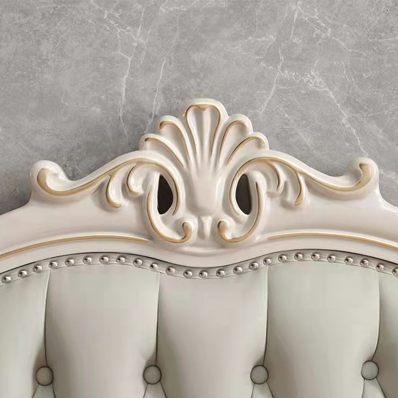 Victorian Style Wood Bed Frame Upholstered Tufted Standard Bed with Nailhead Clearhalo 'Bedroom Furniture' 'Beds' 'furn' 'furn_beds' 'Furniture' 1200x1200_c12c0a6f-567d-43a5-8b74-93d2c1921bcf