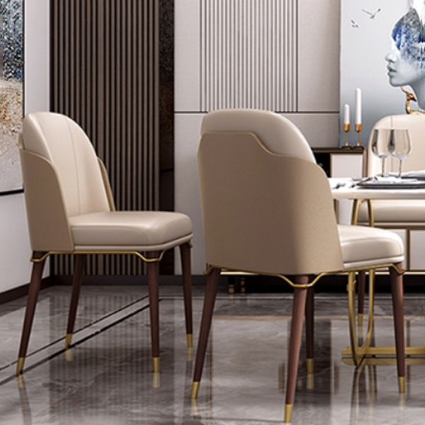 Armless Dining Chairs Glam Faux Leather Side Chairs for Dining Room Clearhalo 'Dining Chairs' 'Dining Tables & Seating' 'dining_chair' 'furn' 'furn_dining_chair' 'Furniture' 'furniture_dining_chair' 'Kitchen & Dining Furniture' 1200x1200_c12e0042-b098-4a68-88c9-141fd2e2f197