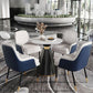 Metal Modern Round Indoor Table Sintered Stone Top Table for Kitchen and Dining Room