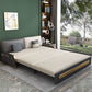Contemporary 35.43" H Faux Leather Armless Sofa Bed For Apartment