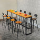 Industrial 1/5/9 Pieces Bar Table Set Rectangle Wood Counter Table for Milk Tea Shop