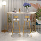 Glam Sintered Stone Bistro Bar Table Oval Metal Base Bar Table with Storage Clearhalo 'Bar Furniture' 'Bar Tables' 'bar_tables' 'furn' 'furn_bar_tables' 'Furniture' 'Kitchen & Dining Furniture' 1200x1200_c130f631-6a92-4daf-937a-25b73766216c