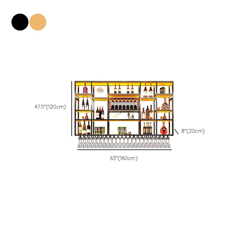 Wine Rack Modern Style Wall Mounted Wine Holder Rack with Wooden Shelf Clearhalo 'furn' 'furn_wine_racks' 'Furniture' 'Kitchen & Dining Furniture' 'Wine Racks' 'wine_racks' 1200x1200_c13272c4-0dc7-4f15-ae2a-87f30ae7d901