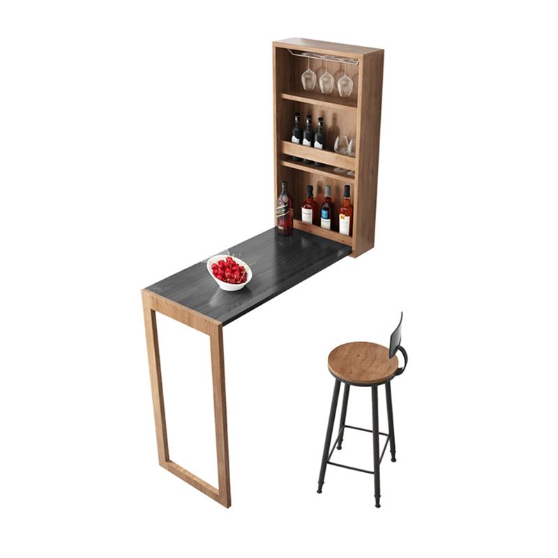 Folding Bar Pub Table Set 1/2/3 Pcs Modern Wood Bar Table and Mateal Frame Stools Clearhalo 'Bar Furniture' 'furn' 'furn_home_bar_bar_sets' 'Furniture' 'Home Bars & Bar Sets' 'home_bar_bar_sets' 'Kitchen & Dining Furniture' 1200x1200_c1356fd6-c035-4f04-9a7a-9ce2beec4c45