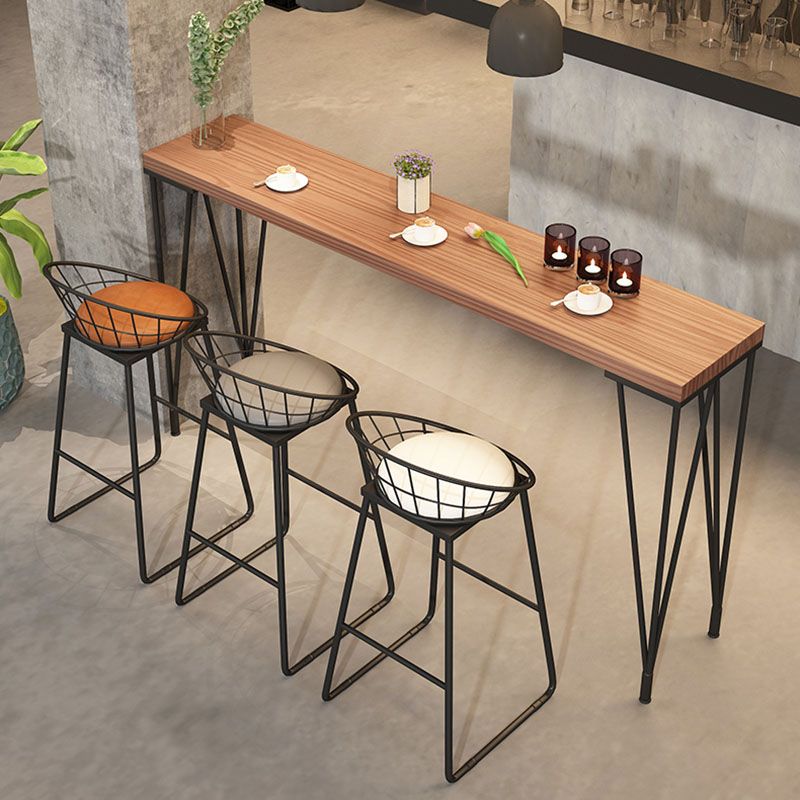 Tavolo da banco di gambe moderne in legno solido tavolo da pranzo accento per bistrot naturale