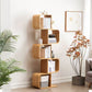 Geometry Bamboo Bookshelf Modern Style Bookcase for Home Office 22" W X 9" D