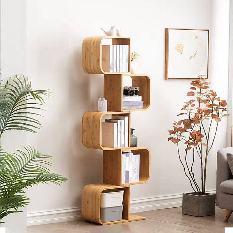 Geometry Bamboo Bookshelf Modern Style Bookcase for Home Office 22" W X 9" D Clearhalo 'Bookcases' 'furn' 'furn_bookcases' 'Furniture' 'Office Furniture' 1200x1200_c135cfcc-96a4-454c-96e6-0187b4e9b956