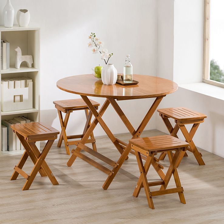 Contemporary Natural Wood Table Bamboo Home Dining Table with Pedestal Clearhalo 'Dining Tables & Seating' 'Dining Tables' 'dining_table' 'furn' 'furn_dining_table' 'Furniture' 'furniture_dining_table' 'Kitchen & Dining Furniture' 'kitchen' 'kitchen_dining_table' 1200x1200_c136ebdc-3cf3-448a-b5cc-42c01e23a25c