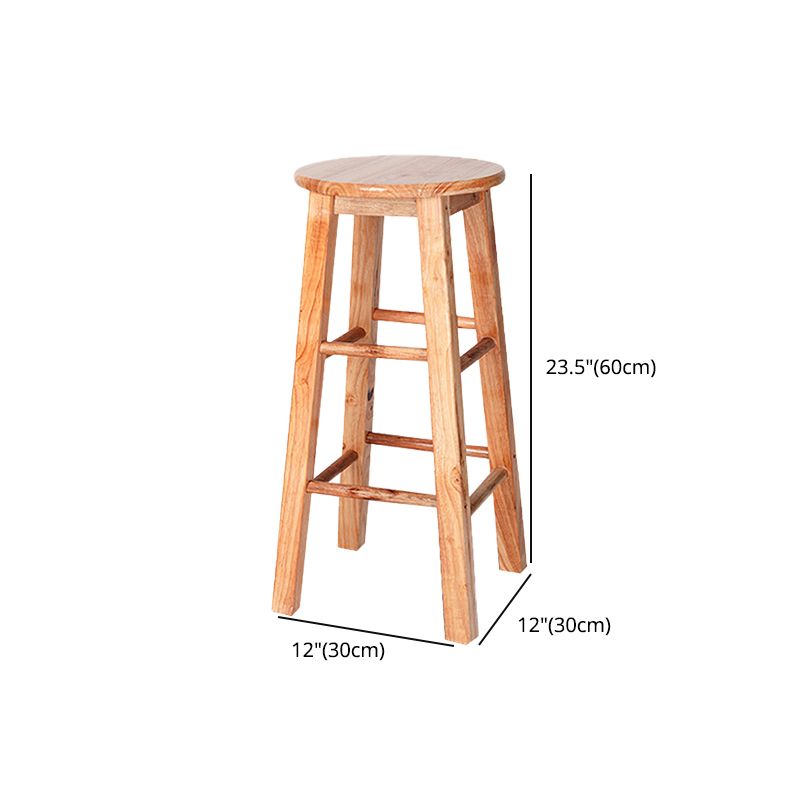 Modern Style Solid Wood Bar Stool with Footrest Milk Tea Shop Round Bar Stool 32 Inches Clearhalo 'Bar Furniture' 'Bar Stools' 'bar_stools' 'furn' 'furn_bar_stools' 'furniture_bar_stools' 'Kitchen & Dining Furniture' 'kitchen&dining_furn' 'kitchen' 'kitchen_furn' Furniture' 1200x1200_c13869df-a4f8-413d-afd6-e45fedd4a942