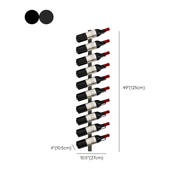 Muur gemonteerd ijzeren fles rek moderne stijl wijnrek fles in zwart