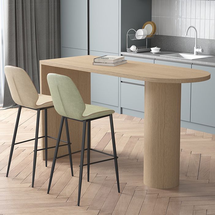 Industrial 41.3"H Bar Table Wood Specialty Top Bistro Table with Double Pedestal Clearhalo 'Bar Furniture' 'Bar Tables' 'bar_tables' 'furn' 'furn_bar_tables' 'Furniture' 'furniture_bar_tables' 'Kitchen & Dining Furniture' 'kitchen&dining_furn' 'kitchen' 1200x1200_c13a76ab-4248-490b-8e88-41d1547297b7