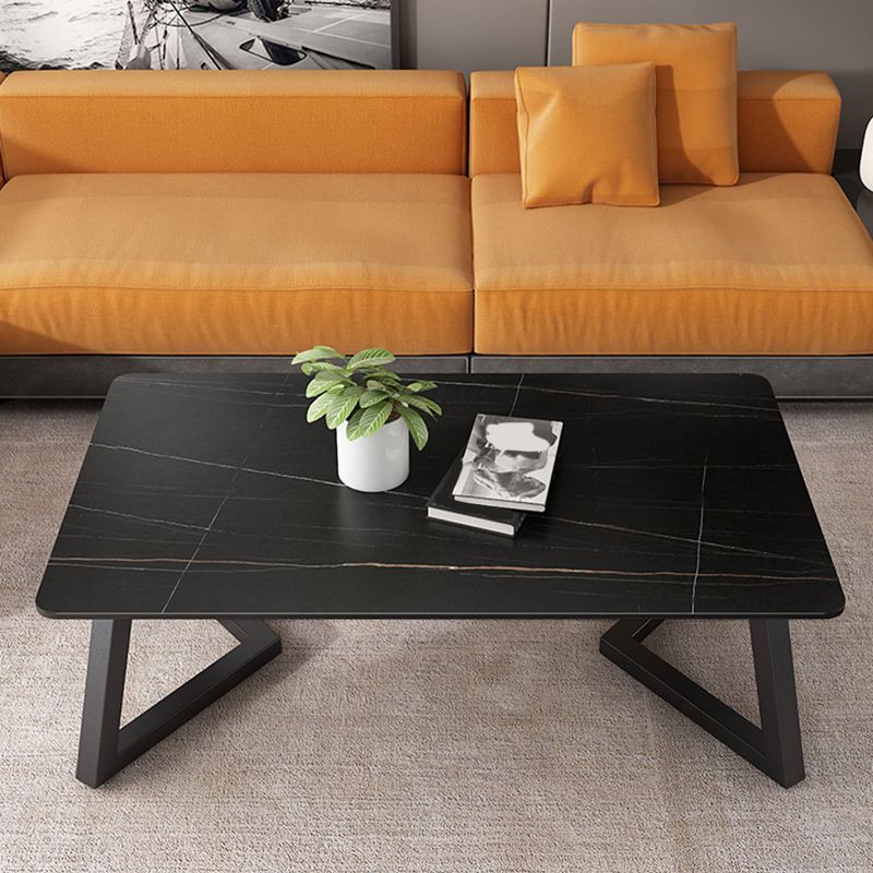 Contemporary 17.7" H Coffee Table Rectangular Stone 1 Single Cocktail Table Clearhalo 'Coffee & Accent Tables' 'Coffee Tables' 'coffee_tables' 'furn' 'furn_coffee_tables' 'Furniture' 'Living Room Furniture' 1200x1200_c13b59a1-2804-4b07-92b6-334b3e486d2b