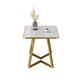 Glam Stone Square White Dining Table Metal Base for Dining Room Clearhalo 'Dining Tables & Seating' 'Dining Tables' 'dining_table' 'furn' 'furn_dining_table' 'Furniture' 'Kitchen & Dining Furniture' 1200x1200_c13f645d-6ec7-47f9-85ec-4ab785c00268
