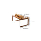 Modern Rectangular Wood Dining Table with Solid Wood Legs for Living Room