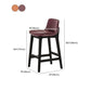 Contemporary 38.5-inch Armless Bar Stool with Solid Wood Base