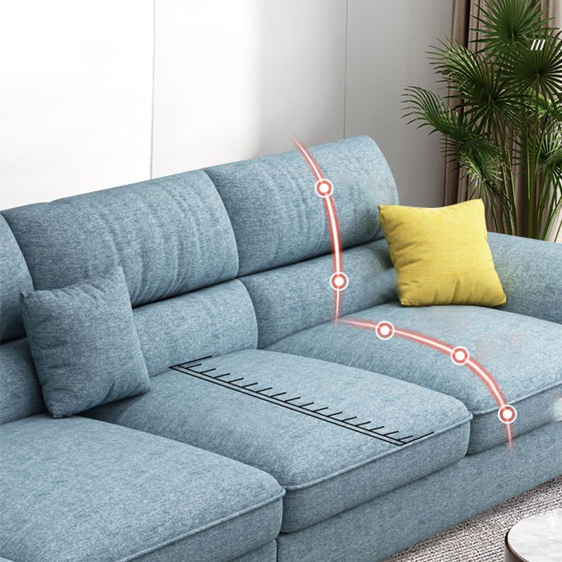 Blue Scandinavian L-Shape Pillow Top Arm Sectional Sofa with High Back Clearhalo 'furn' 'furn_sectionals' 'Furniture' 'furniture_sectionals' 'Living Room Furniture' 'Sectionals' 1200x1200_c14327b8-bd4e-492b-9f85-c32b2bbea8e9