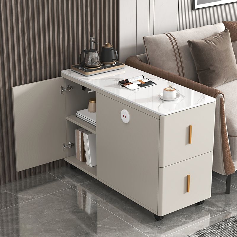 Contemporary Rectangle Sofa Side Accent Table with 2 Drawers Clearhalo 'Coffee & Accent Tables' 'End & Side Tables' 'end_side_tables' 'furn' 'furn_end_side_tables' 'Furniture' 'Living Room Furniture' 1200x1200_c146d54c-c1b0-475c-8aae-b0b7f47c985d